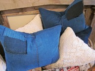 boro fabric pillows
