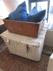 Click to enlarge Vintage box and wicker trunk