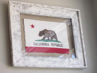 Click to enlarge Framed vintage California parade flag