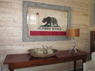 Click to enlarge Vintage California flag. Stag horn lamp.