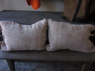 Grain sack pillows