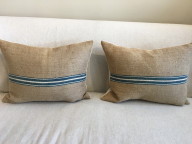 Grain sack pillows