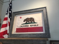 Click to enlarge Vintage framed California flag