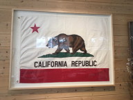 Vintage framed California flag