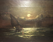 Vintage nocturnal seascape